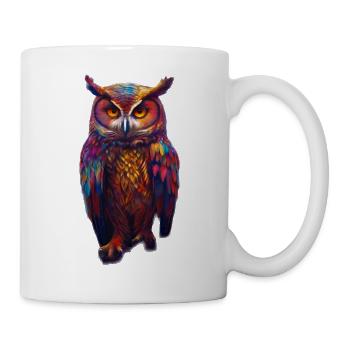 Bunte Eule - Tasse - Weiß - Rechts