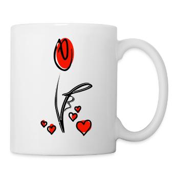 mit viel Liebe! - Tasse - Weiß - Rechts