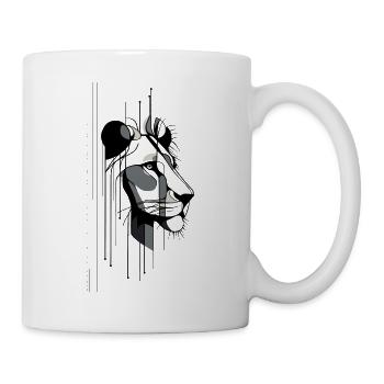 Modern lion portrait - Mug - white - Right