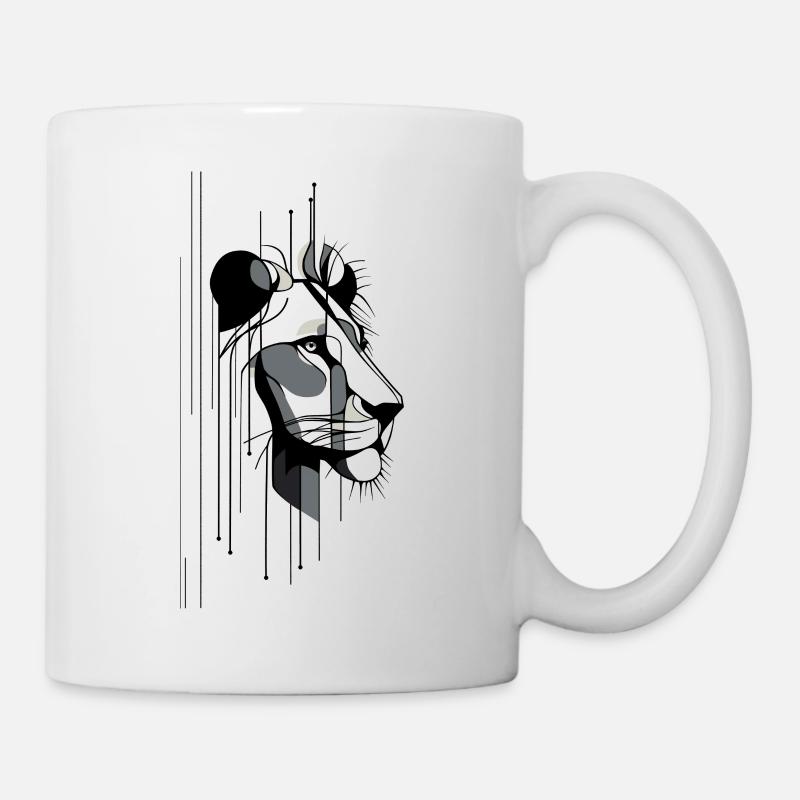 Modern lion portrait - Mug - white