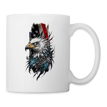 Patriotischer Stolz: Weißkopfseeadler gegen Amerikaner - Tasse - Weiß - Rechts