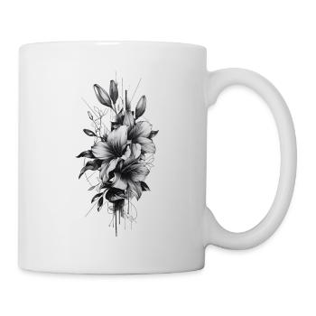 Beautiful tribal-shaped flower arrangement - Mug - white - Right