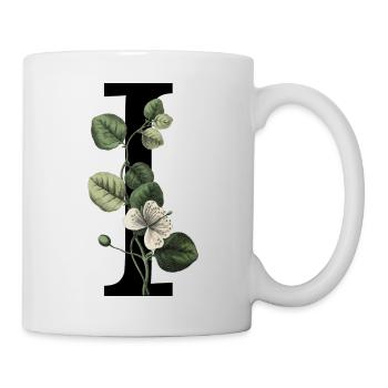 Buchstabe I Grüne Botanik - Tasse - Weiß - Rechts