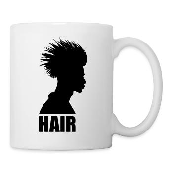 Silouette of a head of hair - Mug - white - Right