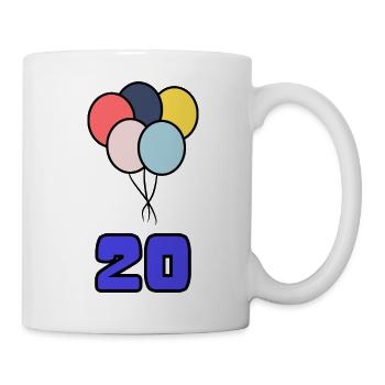 20. 20 ANS. 20e ANNIVERSAIRE. ANNIVERSAIRE 20 ANS. - Mug blanc - blanc - Droite