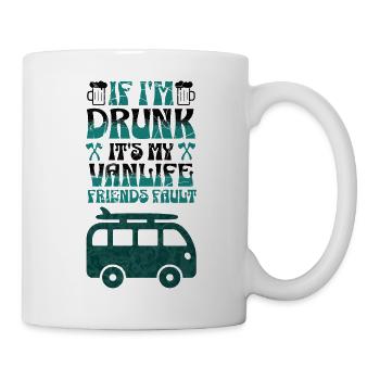 Vanlife betrunken, Humor/Witz-Design - Tasse - Weiß - Rechts