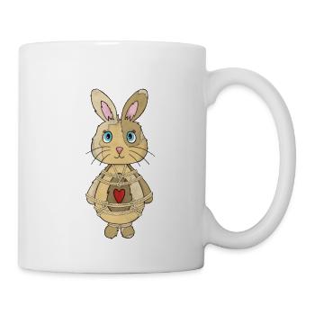 Seil-Hase - Tasse - Weiß - Rechts