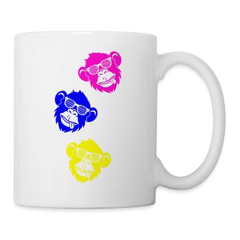 Affe Cool Kopf - Tasse - Weiß - Rechts