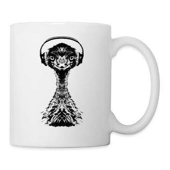 Emu with headphones - Mug - white - Right