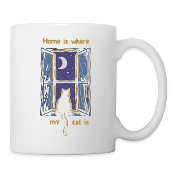 Home is where my cat is - Mug - white - Right