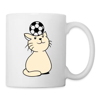 ballon jouant chat équilibre football tête fun - Mug blanc - blanc - Droite