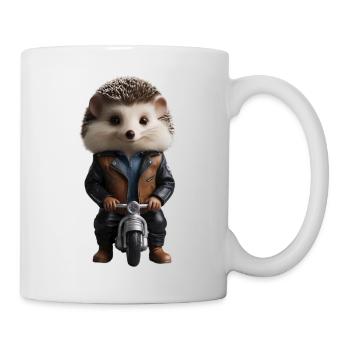 Herisson motard - Mug blanc - blanc - Droite
