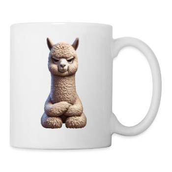 Alpaka grimmig 1 - Tasse - Weiß - Rechts