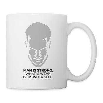 DER MENSCH IST STARK - Tasse - Weiß - Rechts