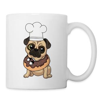 Mops Hund Hunde Kinder Kind Weihnachtsgeschenk - Tasse - Weiß - Rechts