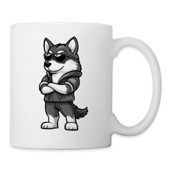 Husky Hund Cool - Tasse - Weiß - Rechts