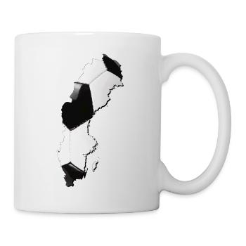 Carte de la Suède encadrée vrai football - Mug blanc - blanc - Droite