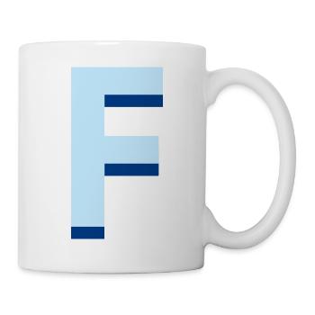 Letter f blue pop and modern - Mug - white - Right
