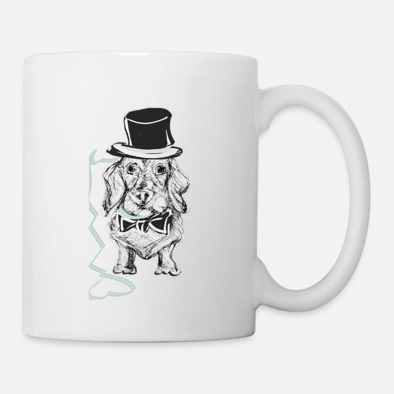 Teckel avec chapeau - Mug blanc - blanc