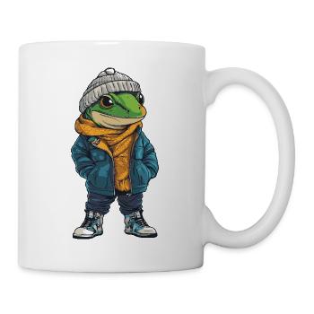 Gecko Echse Lustig Winter - Tasse - Weiß - Rechts