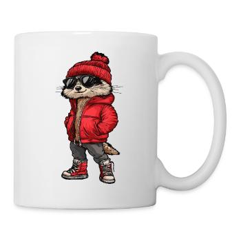 Suricate Drôle d’hiver - Mug blanc - blanc - Droite
