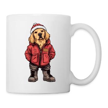 Golden Retriever Dog Funny Winter Funny - Mug - white - Right