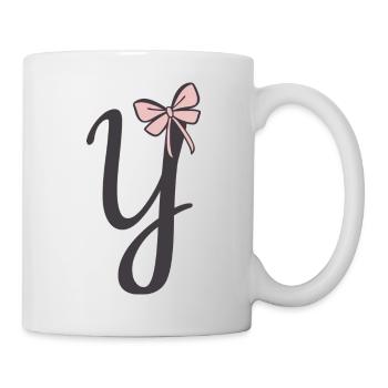 Initial Letter Y Ribbon - Mug - white - Right