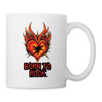 Born To Rock Herz - Tasse - Weiß - Rechts