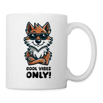 Lunettes de soleil loup Bande dessinée - Mug blanc - blanc - Droite
