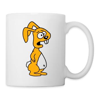 Bunny Horrified Fearful Desperate Confused Cool - Mug - white - Right