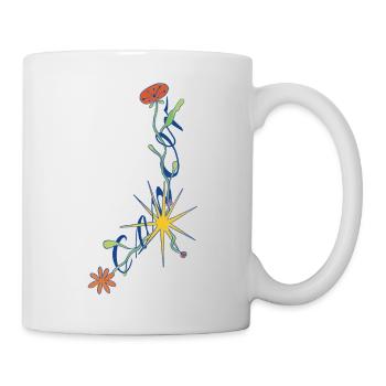Cancer – Conception florale du zodiaque avec des étoiles - Mug blanc - blanc - Droite