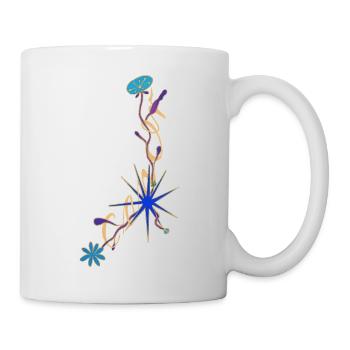 Cancer – Elegantes Sternzeichen und Blumen - Tasse - Weiß - Rechts