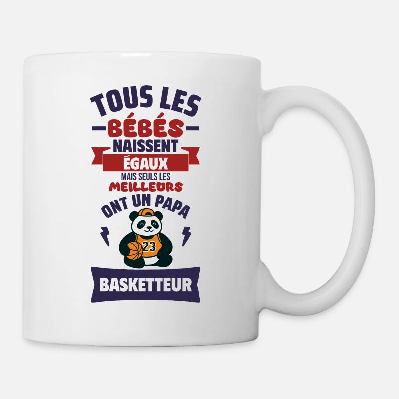 Bébé Papa basketteur cadeau de naissance humour - Mug blanc - blanc