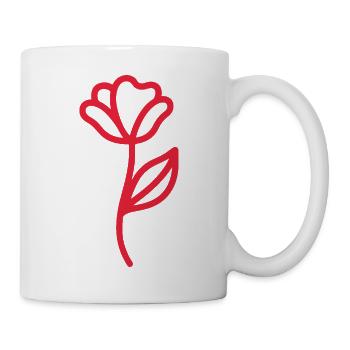 Minimalist floral motif in an elegant one-line - Mug - white - Right