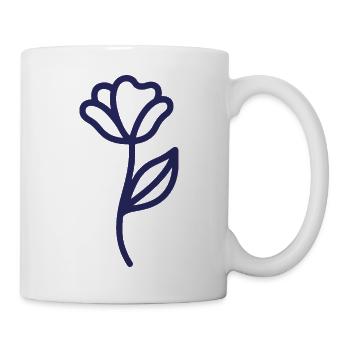 Minimalist floral motif in an elegant one-line - Mug - white - Right