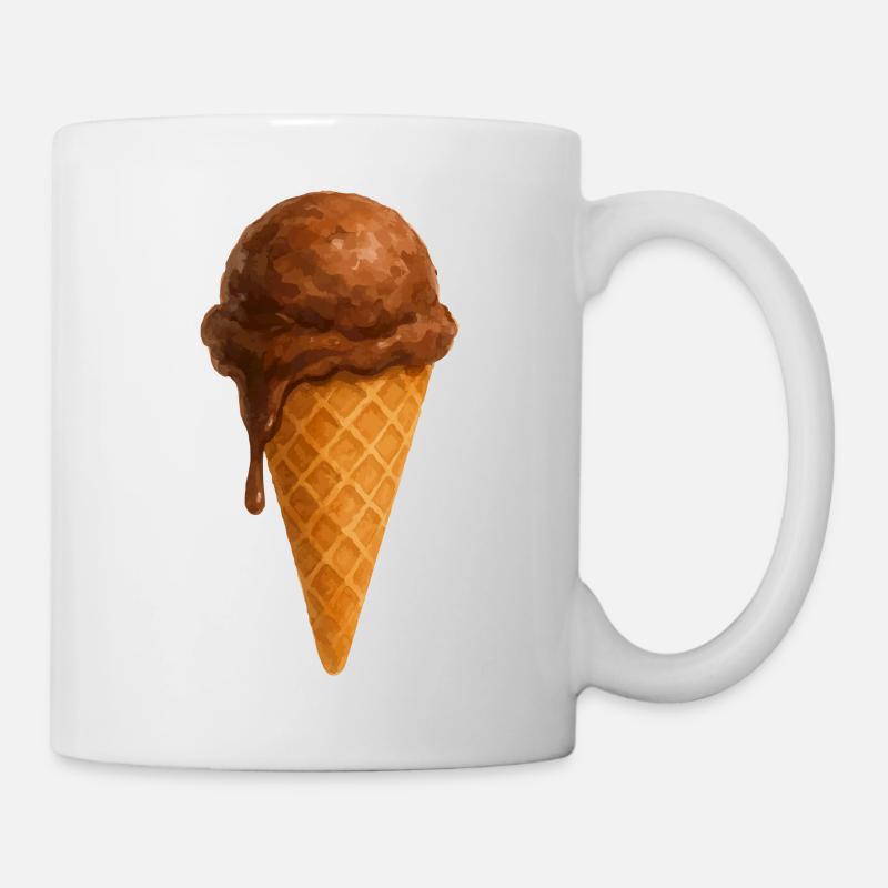 schokoladeneis eis - Tasse - Weiß