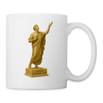 Majestätische Götterstatue mit Hoffnungsmotiv - Tasse - Weiß - Rechts