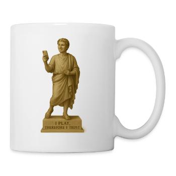 Modern Roman Sculpture with Smartphone - Mug - white - Right