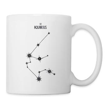 Aquarius Zodiac Star Constellation Black & Gray - Mug - white - Right