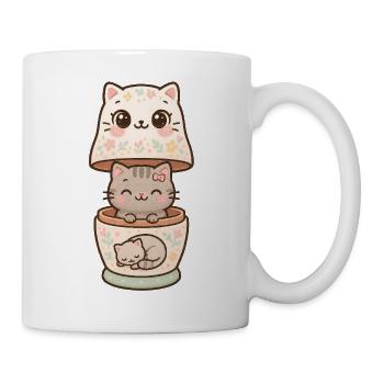 Kawaii Matroschka Katze - Tasse - Weiß - Rechts