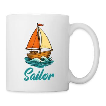 Voilier marin - Mug blanc - blanc - Droite