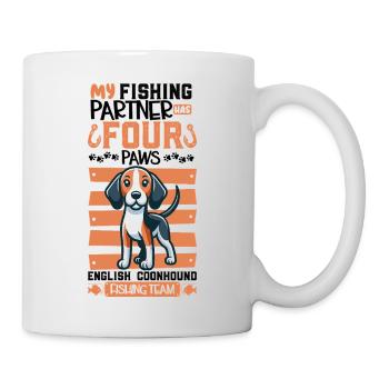 Pêche et American English Coonhound - Mug blanc - blanc - Droite