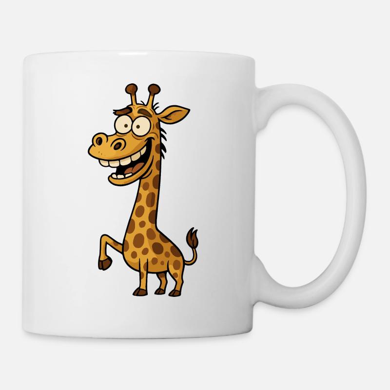Lustiger Cartoon Giraffe Comic Design - Tasse - Weiß