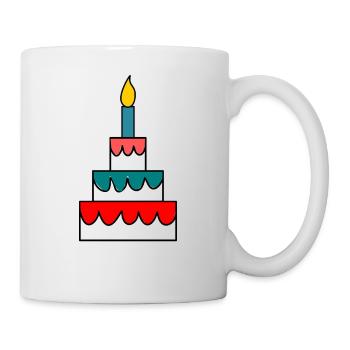 GÂTEAU. ANNIVERSAIRE. HAPPY BIRTHDAY. JOYEUX ANNIV - Mug blanc - blanc - Droite
