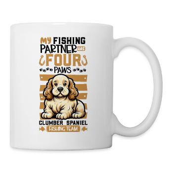 Fishing and Clumber Spaniel - Mug - white - Right