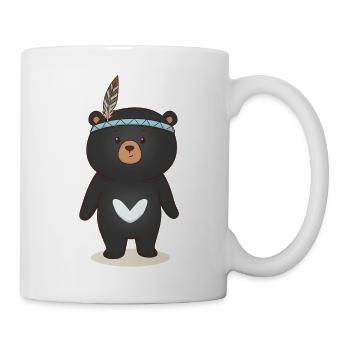 Indian Bear in Feather Headband - Mug - white - Right