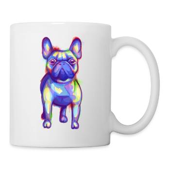 Farbenfroher Französischer Bulldog - Tasse - Weiß - Rechts