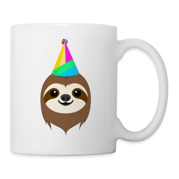 Colorful Party Sloth Design - Mug - white - Right
