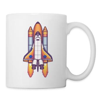 Farbige Raketen Illustration Kinder - Tasse - Weiß - Rechts