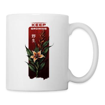 Keep Growing Floral on Red Plaque - Mug - white - Right